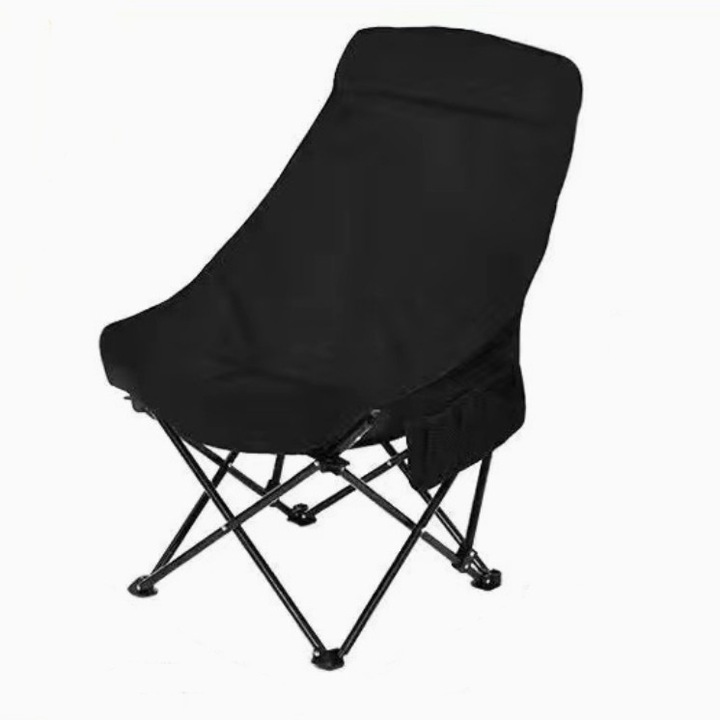 Градински стол, сгъваем, 130 кг, 47x47x90 см, черен, включва чанта за носене