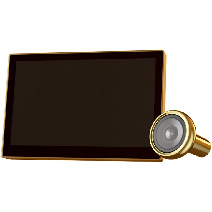 Ezviz HP2 Golden камера за наблюдение с 4.3" цветен екран, резолюция 1080p, акумулаторна батерия 2200 mAh, широкоъгълен обхват 146°