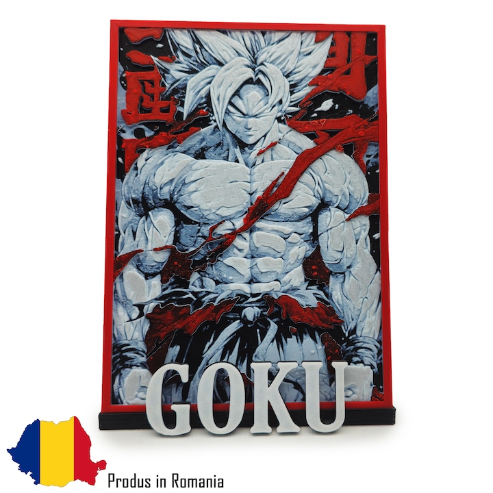 Tablou 3D Anime Goku, poza in relief, multicolor