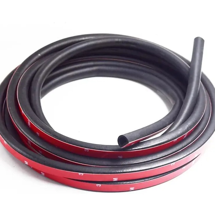 Garnitura Cheder Auto Premium Soft, Forma D pentru Portiera, Portbagaj, Capota, Izolare Fonica, Praf, Murdarie, 14mm Latime x 5 Metri Lungime