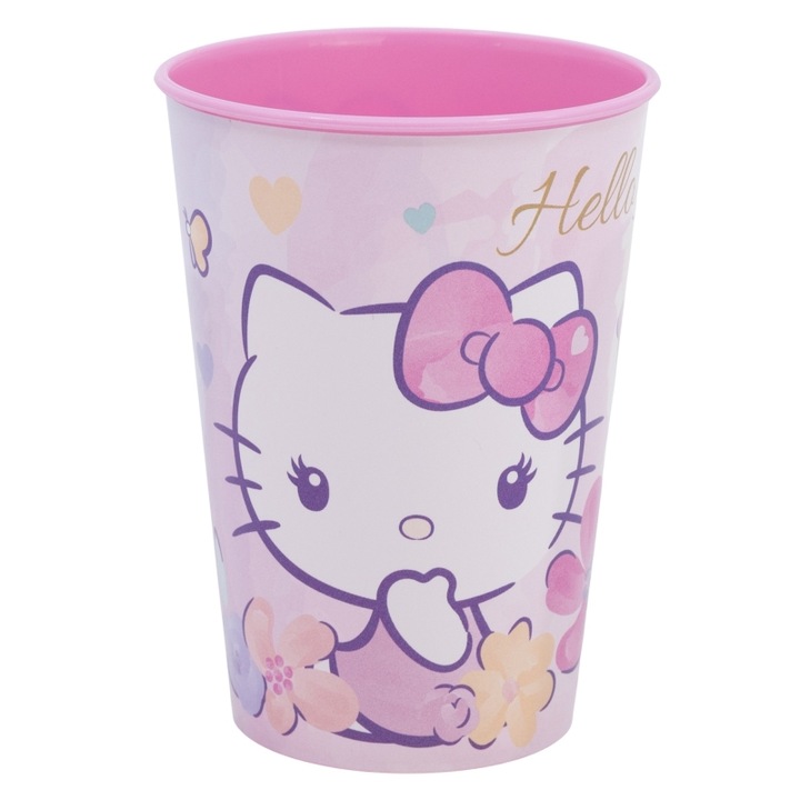 Pahar plastic Hello Kitty, 260 ml Roz 260 ml