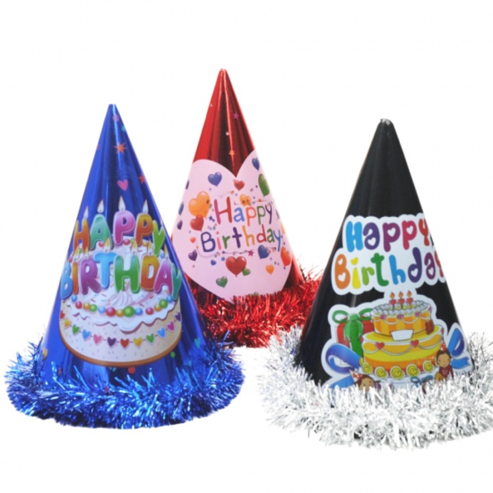 3db parti sapka szett, Karton+Pvc, 24 cm, Többféle színben