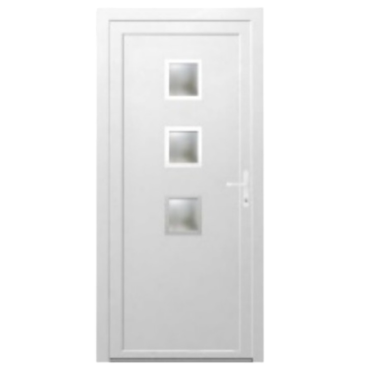 Usa de intrare, Termopan PVC, 100x200 cm, alb, 5 camere izolare, KF05, deschidere dreapta