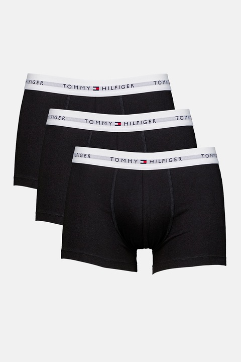 Tommy Hilfiger, Set de boxeri cu logo - 3 perechi, Negru, Negru stins, 2XL