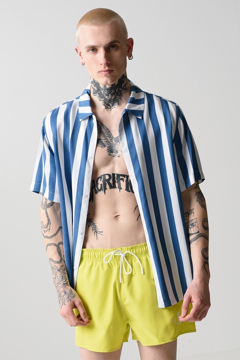 CALVIN KLEIN, Pantaloni scurti de baie cu buzunare laterale, Galben neon