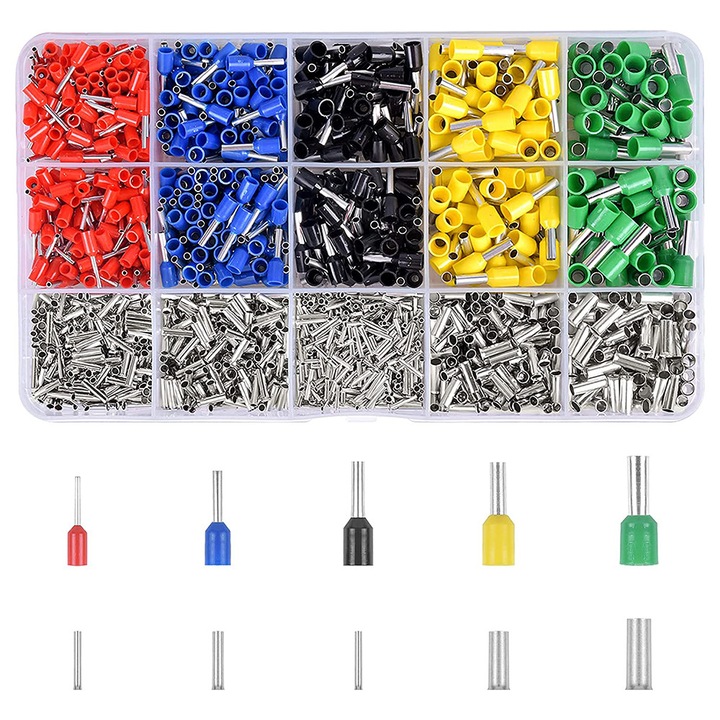Set 1200 bucati mufe cablu izolate multicolor 0.50-10.00mm PVC ignifug