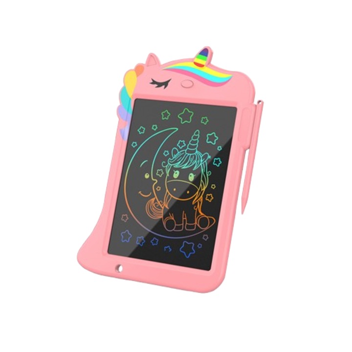 Tableta de scris pentru copii, unicorn roz, 17.5x26.5cm