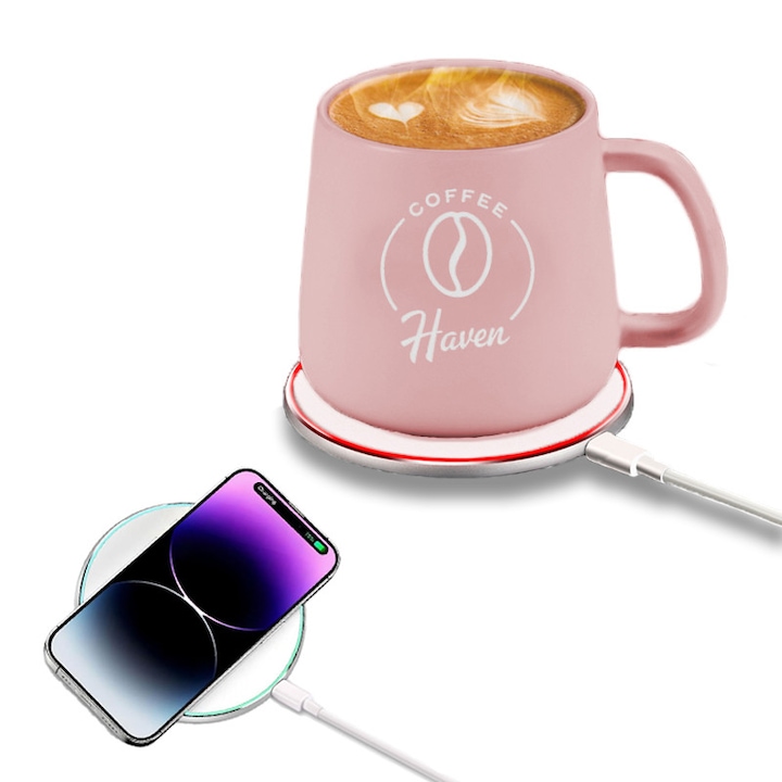 Cana Smart Auto-Incalzire & Incarcare Wireless 15W, 380ml, USB-C, DLMDL