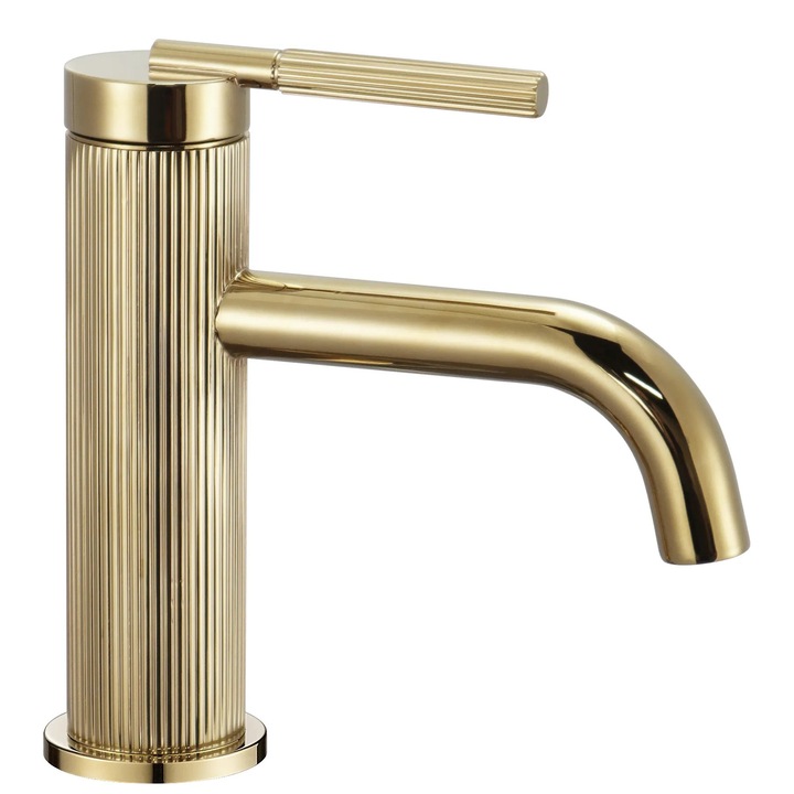 Смесител за мивка, Rea Argon нисък, златен, месинг, 16.5см