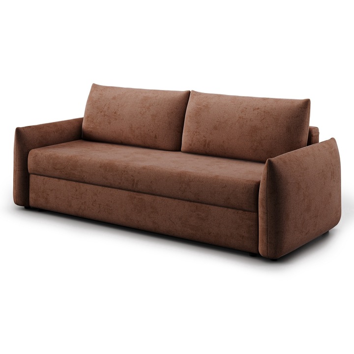 Canapea Extensibila Jelly, Stofa, caramiziu