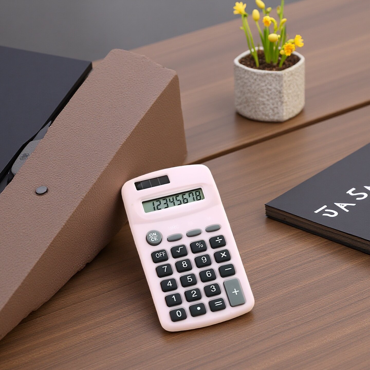 Calculator de birou mic, roz, 8 cifre, solar, portabil - eMAG.ro