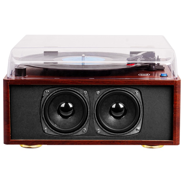 Trevi vintage hangszedő TT1030BT sztereó audiorendszer 15W, cseresznyefa ház, 2 RCA kiegészítő bemenet/kimenet és vezeték nélküli