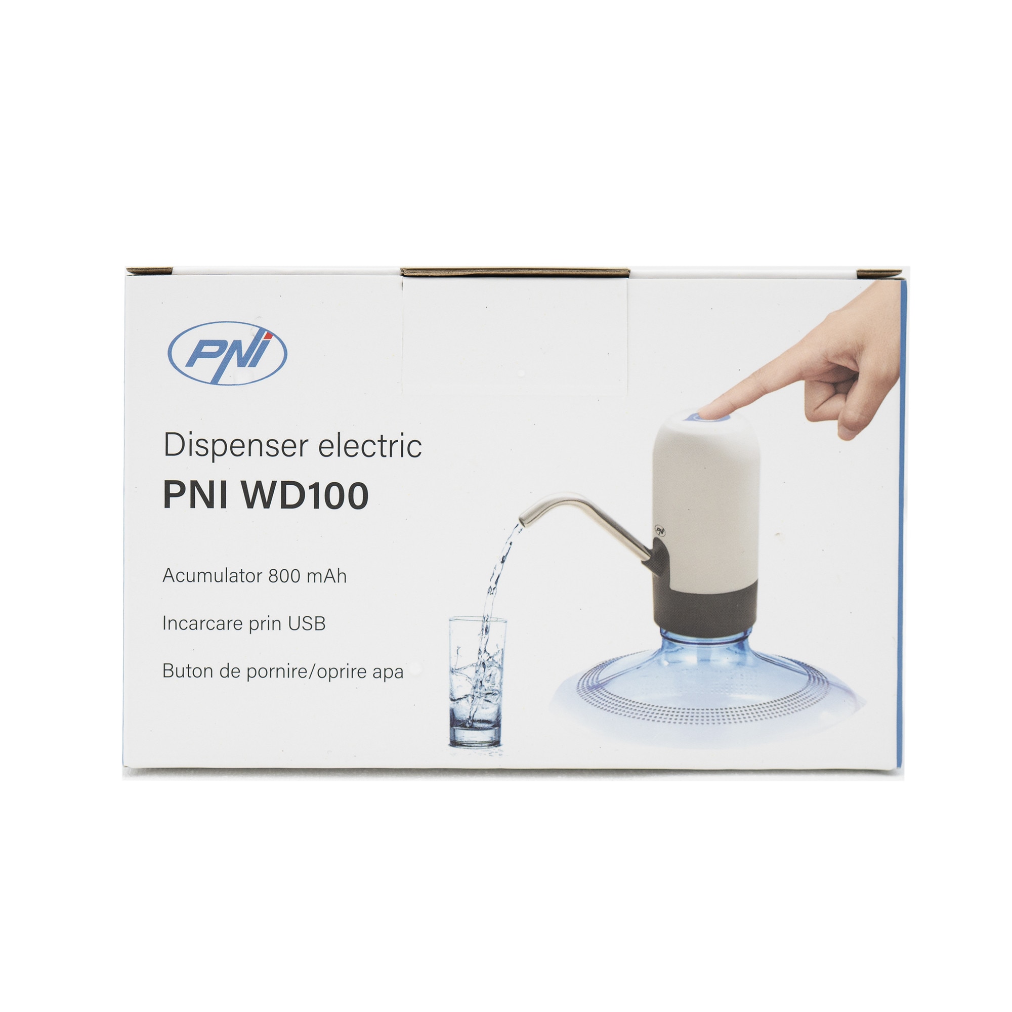 Pompa Elettrica Per Borraccia PNI WD100 — Ricarica USB, Batteria 800 MAh, Potenza 4W, Flusso Costante!