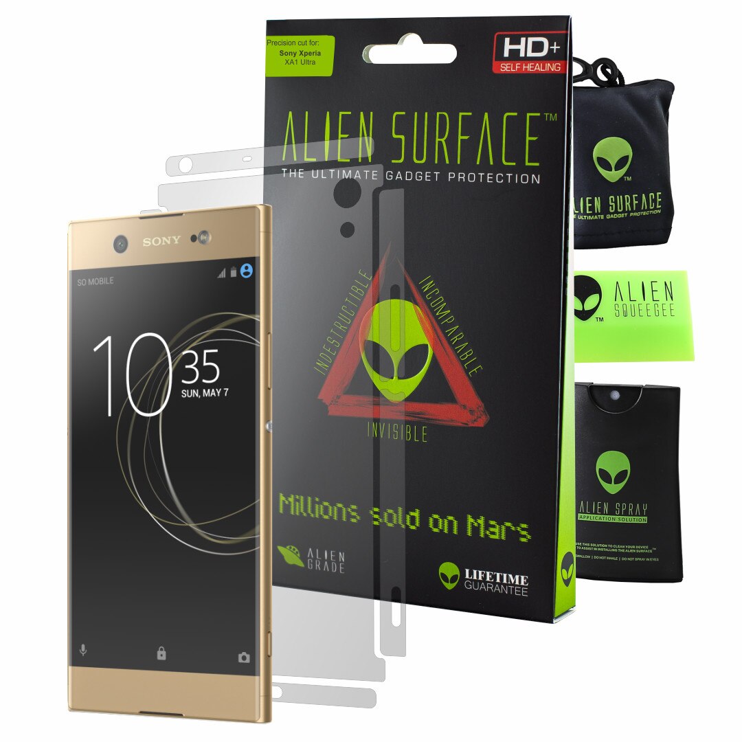 Folie Alien Surface HD, Sony Xperia XA1 Ultra, protectie spate, laterale + Alien Fiber cadou