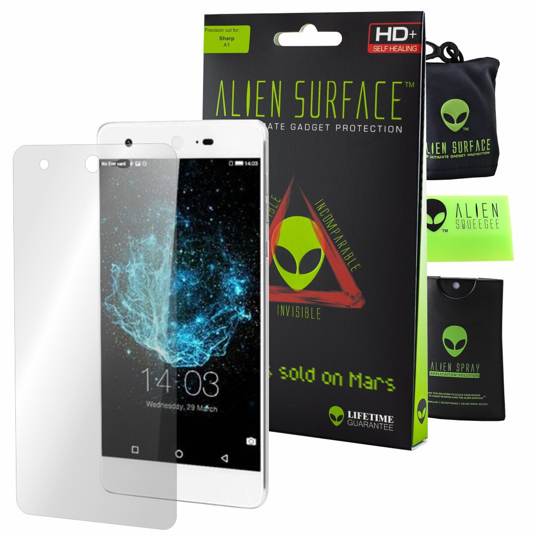 Folie Alien Surface HD, Sharp A1, protectie ecran + Alien Fiber cadou