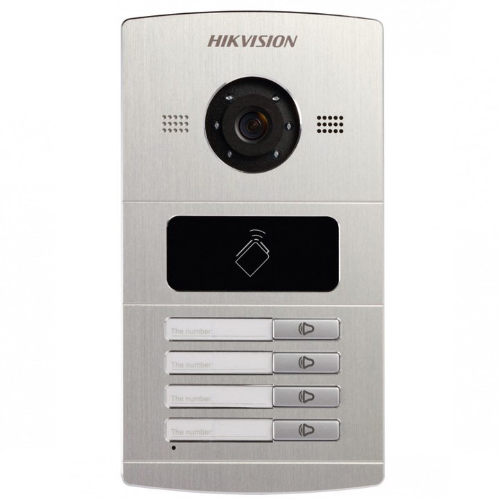 Hikvision színes videó kaputelefon, 1,3 MP, alumínium, 25 fps, 4 belső csatorna