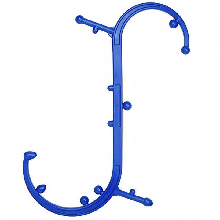 Aparat de masaj pentru spate si gat, LXNZUHN, terapie prin puncte de declansare, 62x45x2.8cm, albastru