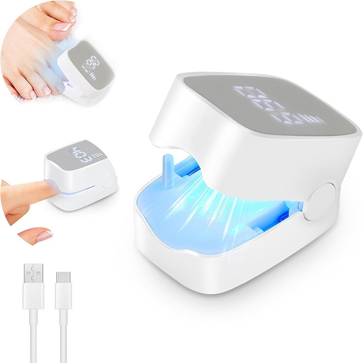 Aparat terapeutic pentru onicomicoza, BOMSTOM, portabil, USB, alb, 5.4x3.5x3.4cm