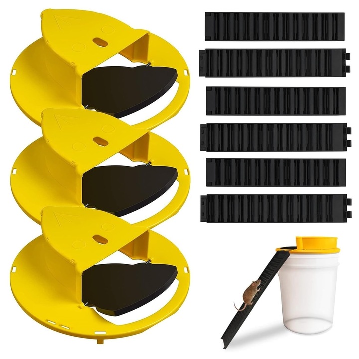 Capac pentru capcana de soareci, MWAOWM, design auto-reset, prindere umana, set de 3 bucati