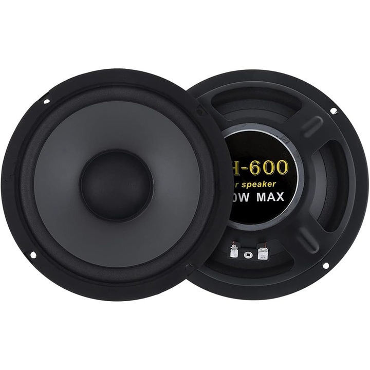Set 2 boxe auto full-range Rqiurpn, 6.5 Inch, 600W, 4Ω, 93dB, 60-20.000Hz