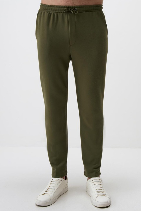 JIMMY KEY, Pantaloni de trening slim fit cu snur, Kaki, M