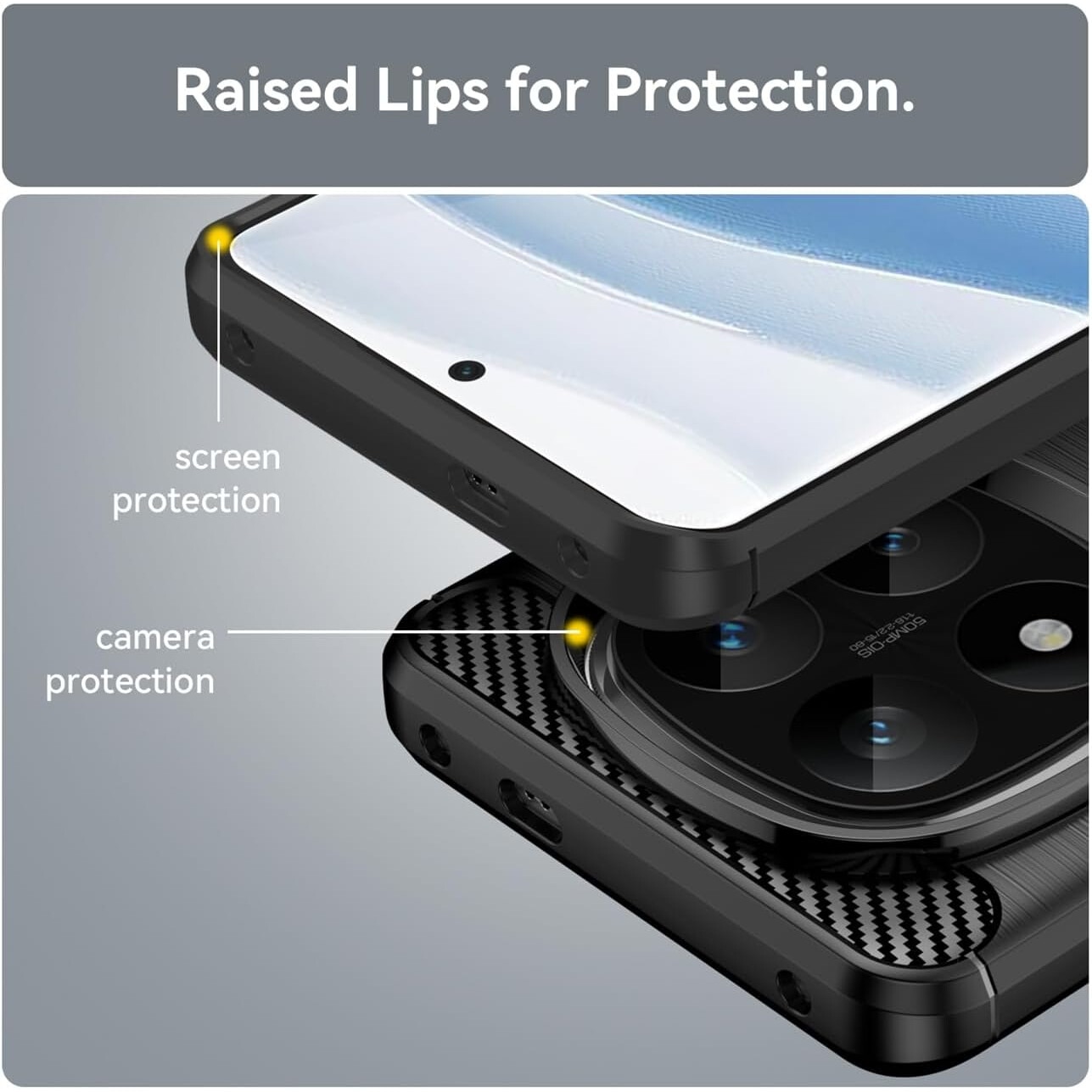 Husa protectie Mat-Tech compatibila cu Xiaomi Redmi Note 14 Pro 5G / Note 14 Pro Plus 5G, Textura Carbon, Finisaj Mat, Anti-Shock, Rezistenta la impact, Negru