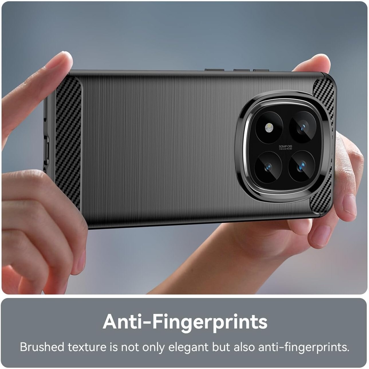 Husa protectie Mat-Tech compatibila cu Xiaomi Redmi Note 14 Pro 5G / Note 14 Pro Plus 5G, Textura Carbon, Finisaj Mat, Anti-Shock, Rezistenta la impact, Negru