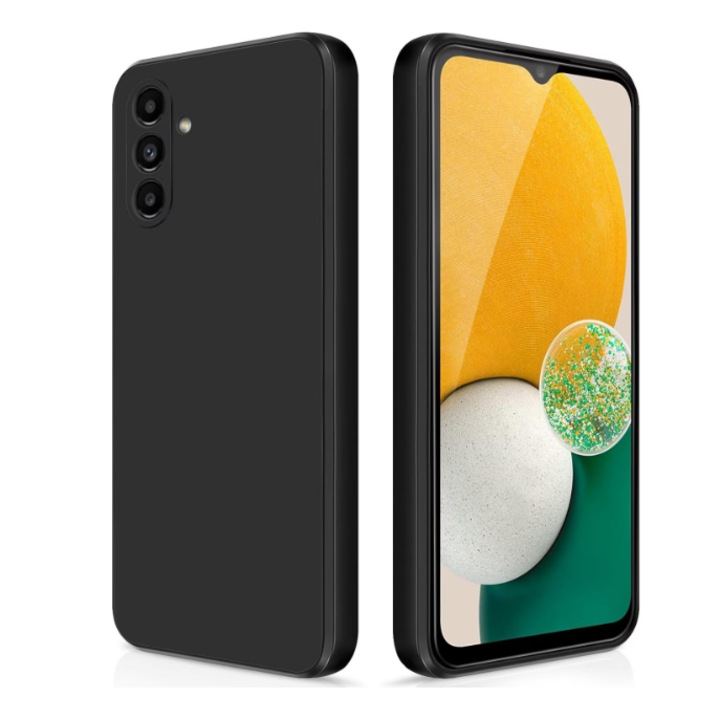 Samsung Galaxy A13 5G / A04S kompatibilis védőtok, Rugalmas szilikon matrac, kameravédelem, megemelt élek a képernyő védelméért, fekete