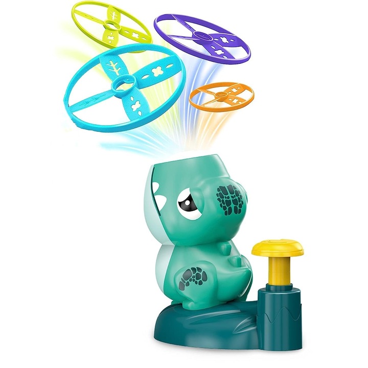 Играчки за открито за деца 4-8 години: Игра за хващане на пеперуди с динозаври - Играчка за гонене на малки деца 3, 4, 5, 6, 7-годишни момчета и момичета, летяща въртяща се играчка, диск с ракетна установка