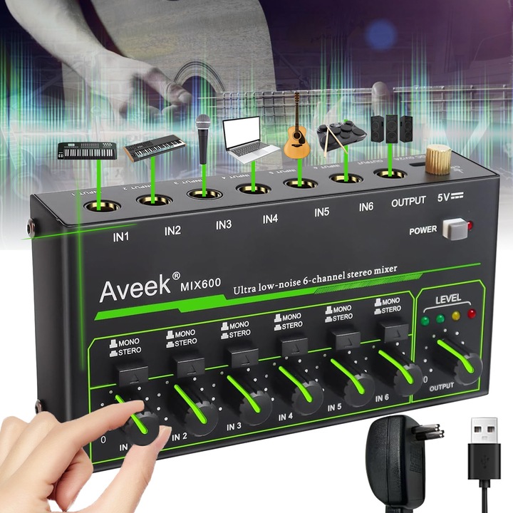 Microfon Streaming, Aveek, cardioid, Stativ Boom Arm, Pop-Filter, Cablu 1.5 m, Conectivitate USB, monitorizare in timp real, functie mute, pentru Streaming, inregistrari, Podcast, Youtube, metel, negru