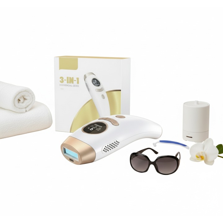 Epilator IPL N2L Store®, 999.900 Impulsuri, 9 Nivele de Intensitate, pentru Fata si Corp