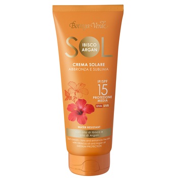 Crema pentru plaja cu ulei de hibiscus si argan - waterproof - Sol Ibisco e Argan, 200 ML, Bottega Verde Crema pentru plaja cu ulei de hibiscus si argan - waterproof - Sol Ibisco e Argan, 200 ML, Bottega Verde