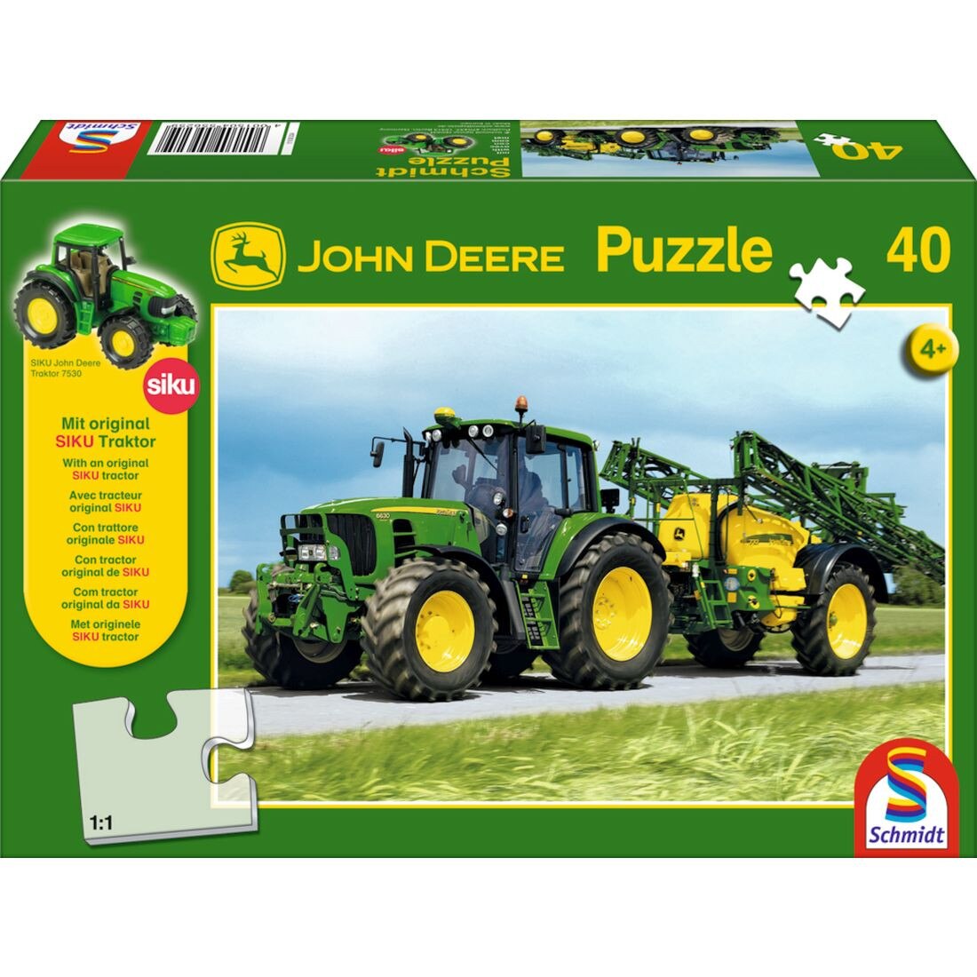 Puzzle Schmidt pentru copii 40 piese John Deere: Tractor 6630 irigator