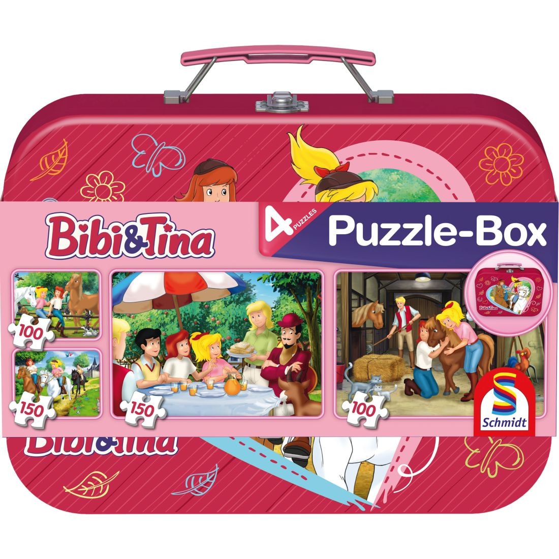 Set de 4 puzzleuri Schmidt pentru copii 2×100, 2×150 piese Bibi & Tina