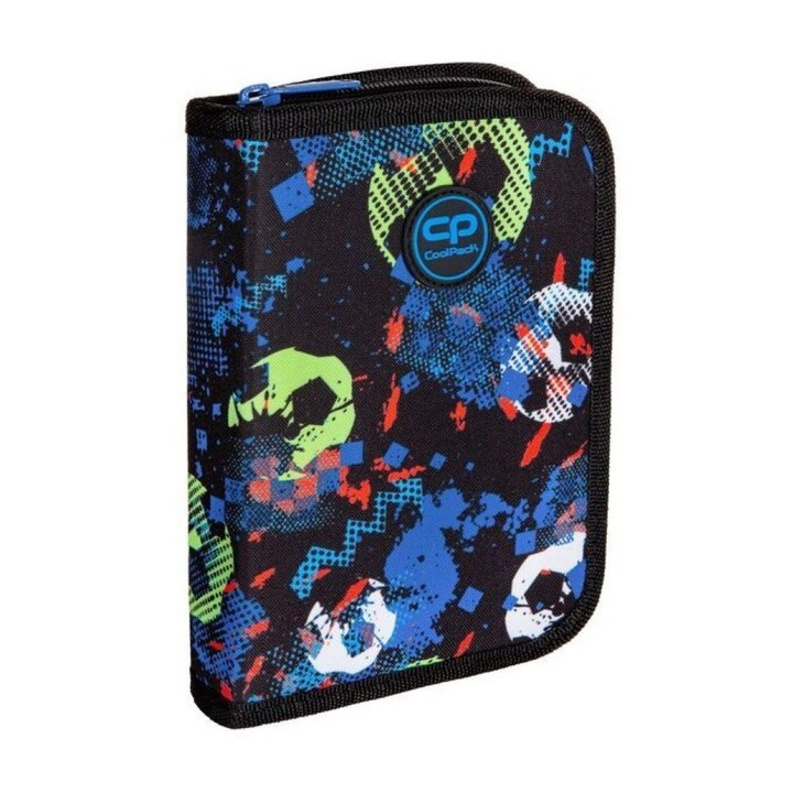 Ученически несесер с един цип COOLPACK - CLIPPER - FOOTBALL BLUE