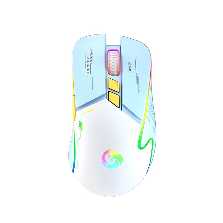 2.4G геймърска мишка, механичен дизайн, RGB осветление, безшумна, презареждаща се