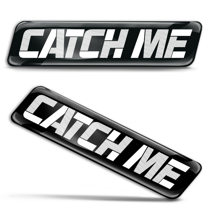 Комплект 3D силиконови стикери Biomar Labs, Catch Me, сребристо/ черно, 95мм х 20мм KS 16