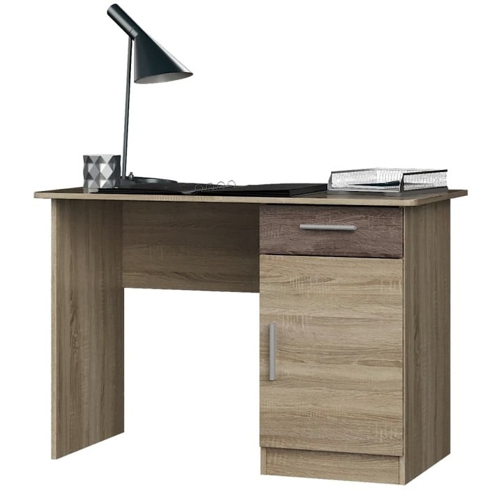 Birou Shkolnik-3, Everest, Stejar Sonoma, Trufel, 110x55x75 cm