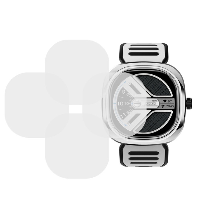 Set 4 x Folie compatibila cu Doogee D11, InvisiFlex Full Glue, Silicon hydrogel regenerabil, Anti soc si anti spargeri, SlimLine NanoShield, Transparenta