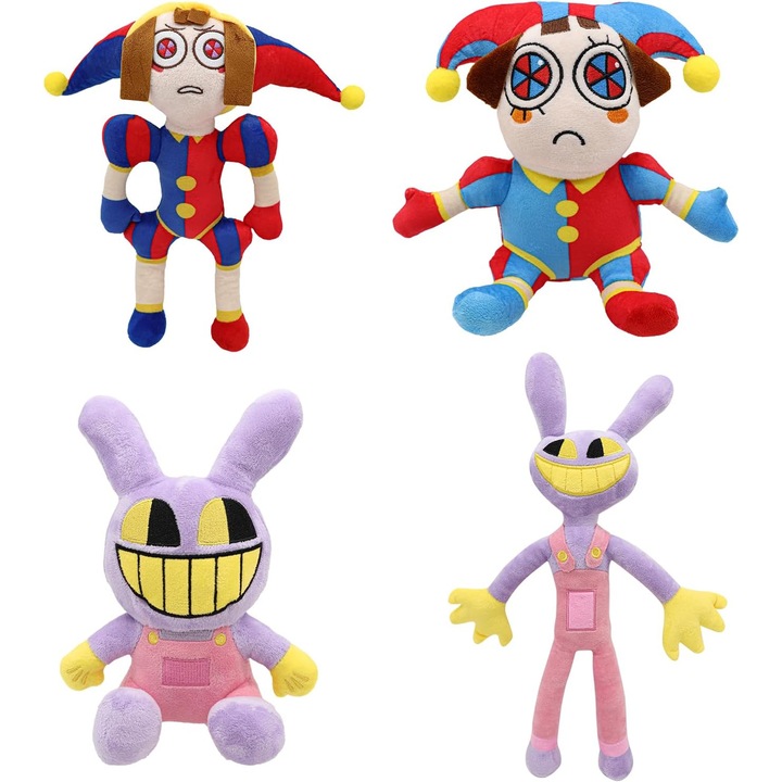 Set jucarii de plus Magical Digital, 4 piese, dimensiuni 10x16 inch, multicolor