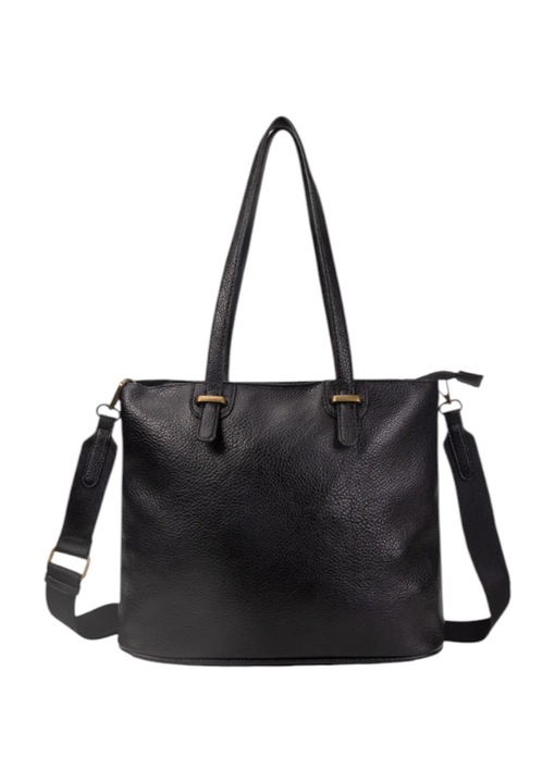 Elegáns és praktikus női táska, ökológiai bőr R240578, fekete