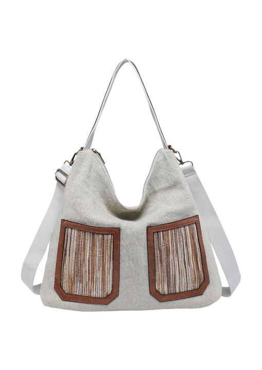 Elegáns és praktikus női táska, textil anyag, R28738 bézs