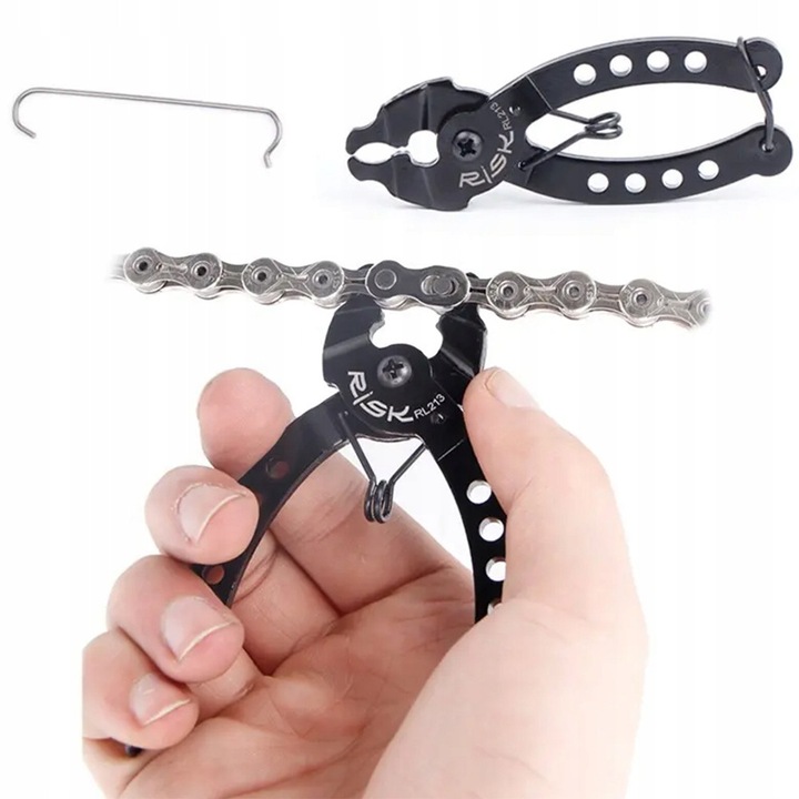 Cleste pentru lant de bicicleta, Rocket, Solid, Negru, Fabricat din otel intarit, Se potriveste cu lanturi cu 7-12 viteze, Cu tensiune suplimentara