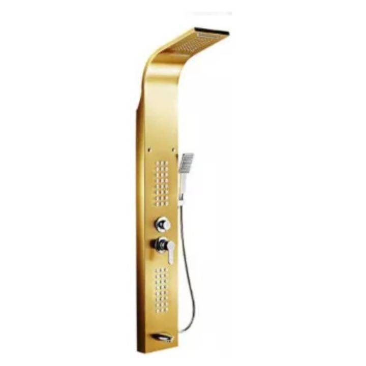 Хидромасажен душ панел неръждаема стомана 4 функции златист