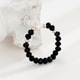 Inel Reglabil Black Onix cu Bilute din Argint 925 de 2, 5 mm si Perla de Cultura, Design Finit si Elegant, Cutie Bijuterii Inclusa, A125