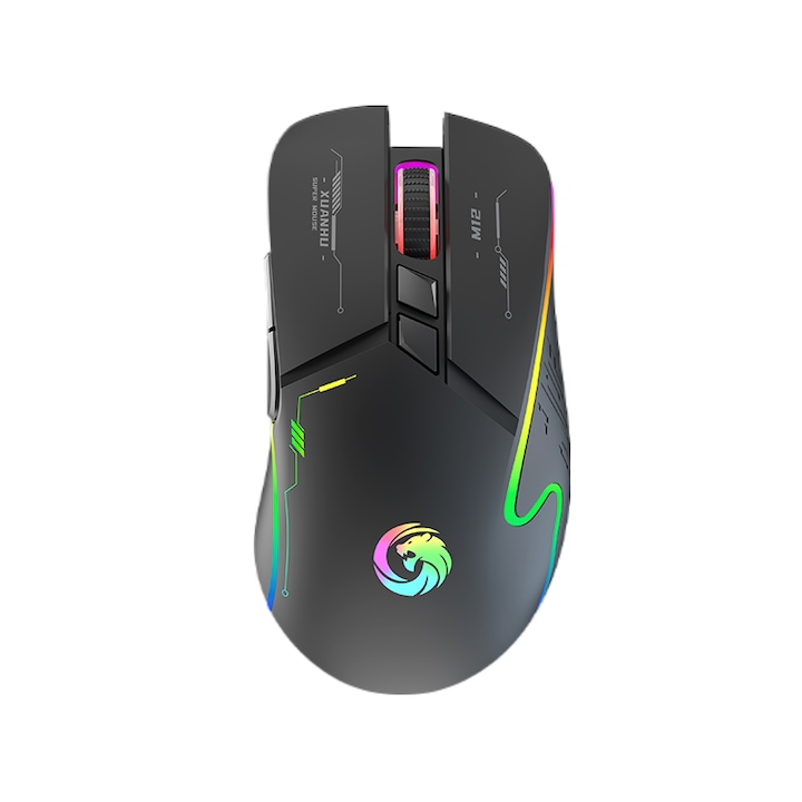 2.4G геймърска мишка, RGB осветление, механичен дизайн, безшумна, съвместима с компютър