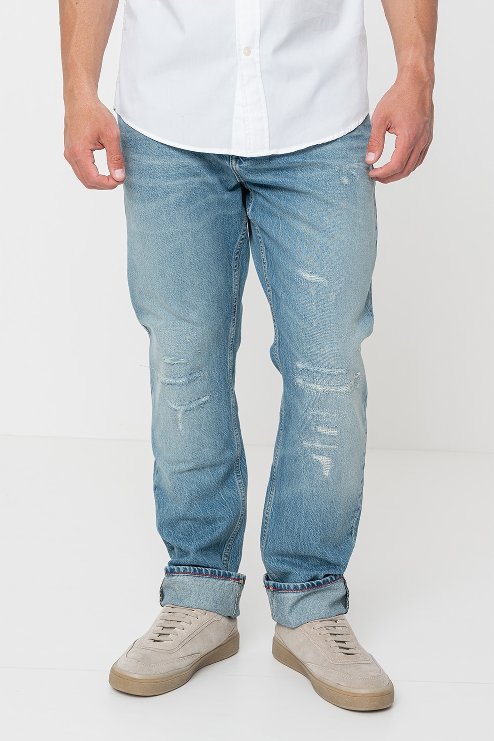 Tommy Hilfiger, Blugi relaxed fit, Albastru prafuit, W32-L32