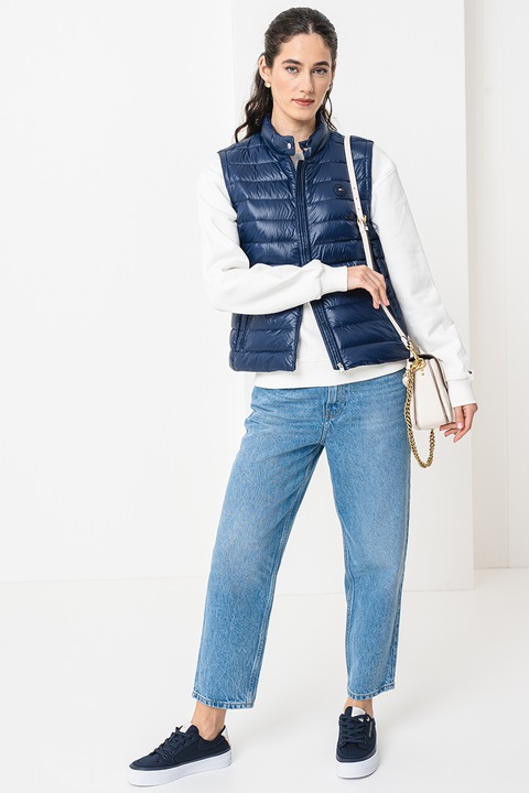 Tommy Hilfiger, Капитониран елек с цип, Тъмносин, L