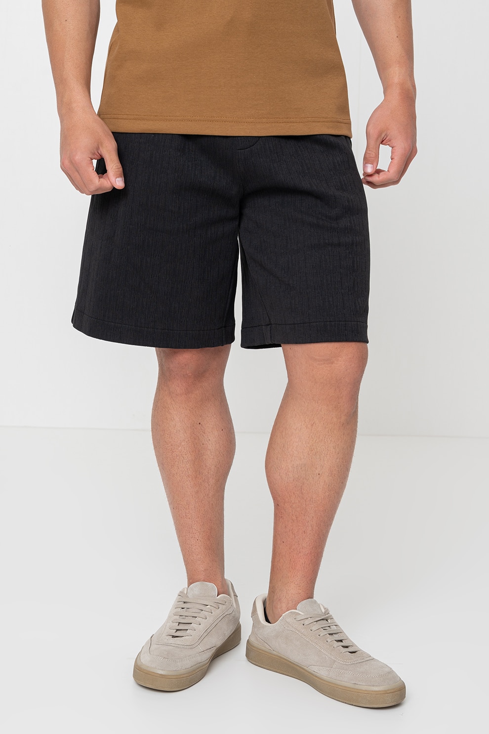 CALVIN KLEIN, Pantaloni sucrti texturati cu snur, Negru, M