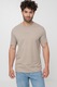 CALVIN KLEIN, Tricou cu decolteu la baza gatului si imprimeu logo, Bej inchis, 2XL